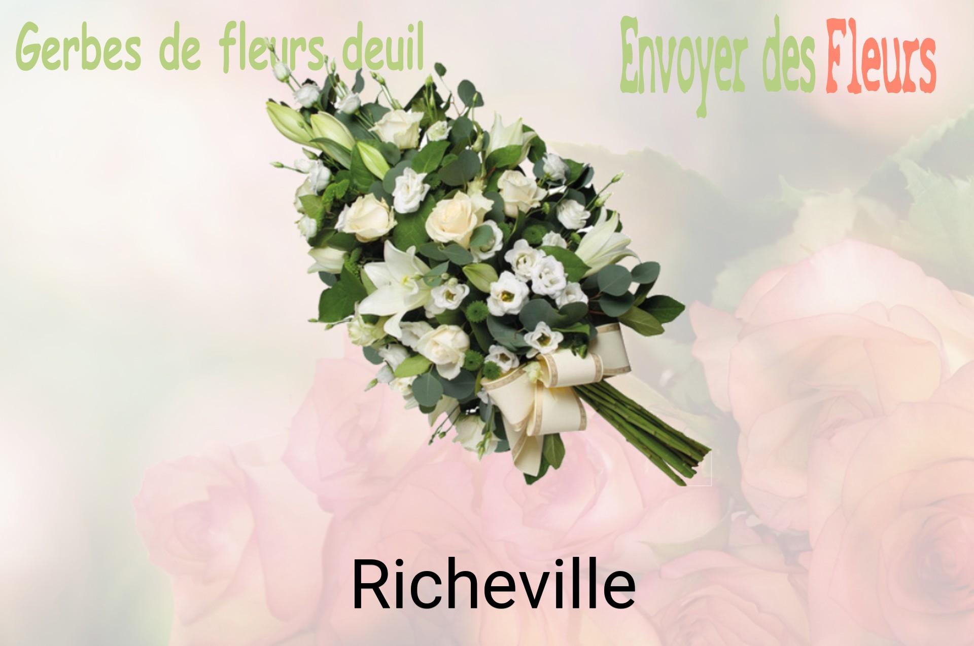 Gerbe de fleurs de deuil livrée à Richeville